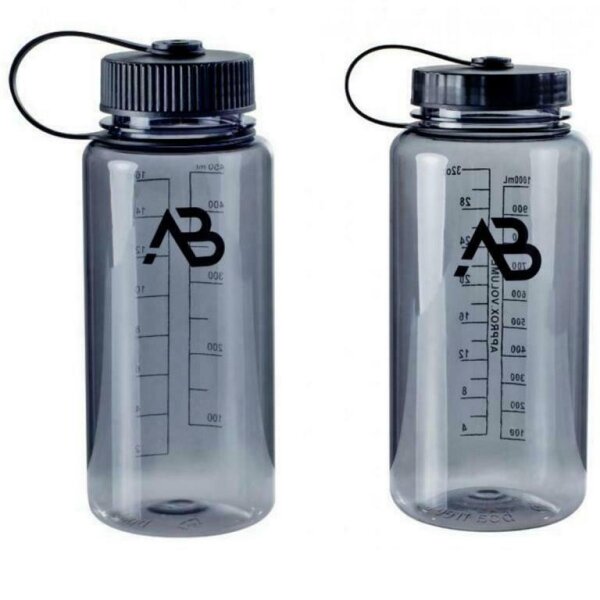 Flasche (Weithals) 0,5 -1 Liter grau/transparent Graue Trinkflasche 100% Tritan