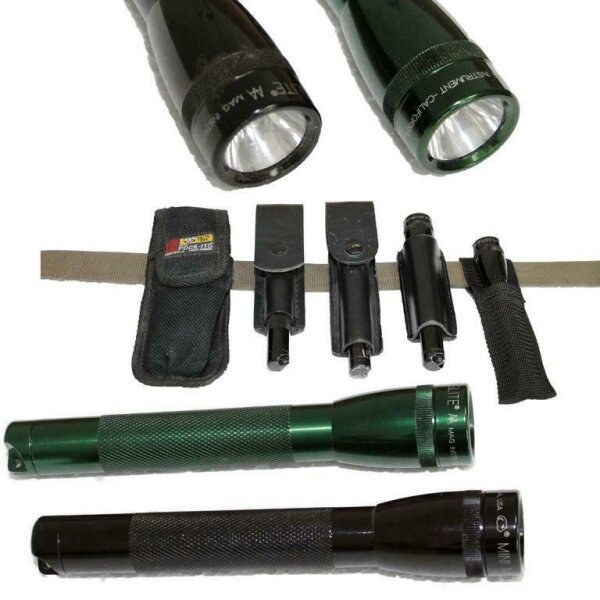 Leder-Gürtelhalter  auf Wusch Polizei Mini Maglite AA Taschenlampe 14,5 cm