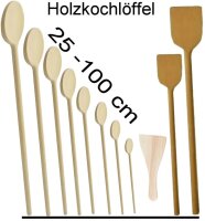 Holzkochlöffel Pfannenwender Kochlöffel 25 -100 cm länge Buchenholz Natur Neu