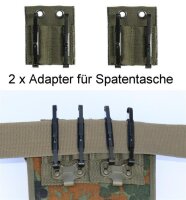 Originalware Bundeswehr Spatentasche   Klappspatentasche in 5-Farben flecktarn 2 x Adapter