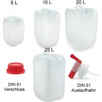 5-25 Kanister Liter Kunststoffkanister lebensmittelecht...