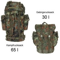 Bundeswehr Gebirgsrucksack 30l o. Kampfrucksack 65l  aus orig. Material Cordura