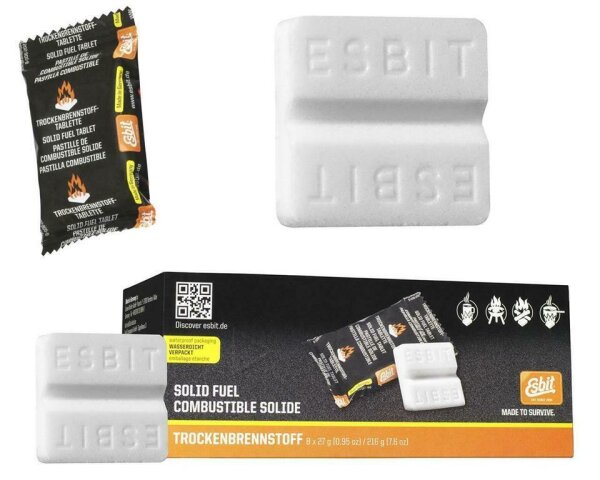 XXL Esbit Trockenbrennstoff Tabletten BW Brennstofftabletten Grillanzünder  12er Pack 8x27g