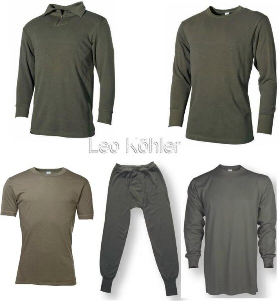 Leo Köhler Bundeswehr Rolli, Unterhemd, lange Unterhose,Thermounterwäsche Plüsch