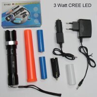 LED Taschenlampe 3 Watt CREE LED Aufladbar USB Taschenlampen mit Akkus Batterie