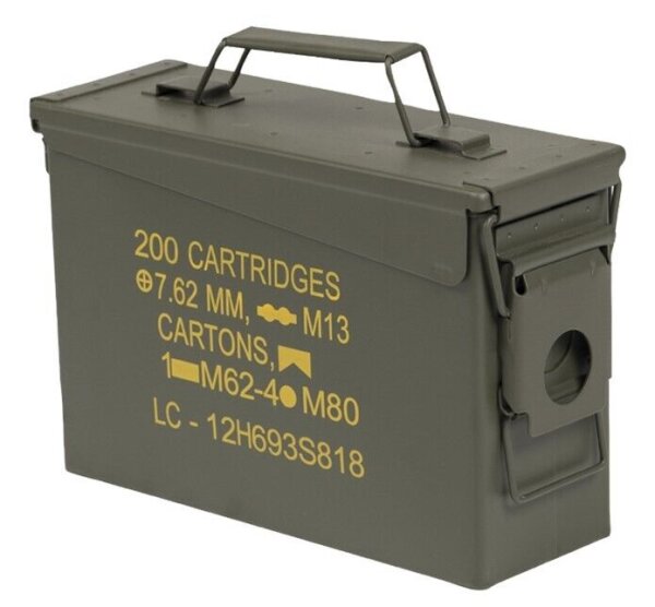 US BW Munition Kiste Metall (abschließbar) Ammo Box Army Metallbox Cal.30 50 LG