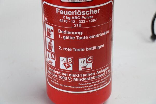 Feuerlöscher 2kg ABC Pulver DE + Manometer - PAT Europe