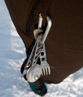 Origin Outdoors Besteckset Biwak Backcountry mit Tasche Edelstahl Gewicht 106 g