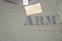 US T-SHIRT Army Tarn Shirt BW Bundeswehr oliv bedruckt mit ARM(Y) halbarm NE U