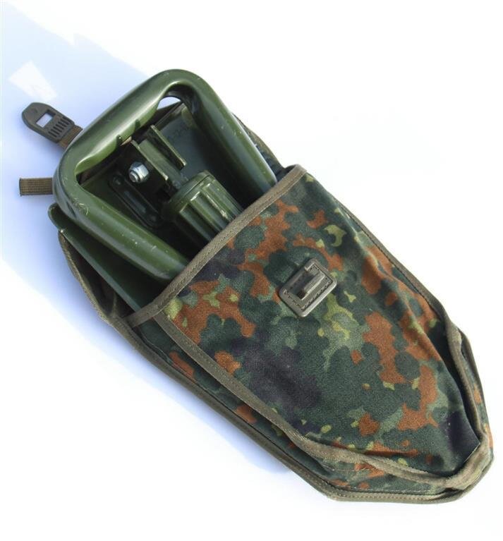 Spaten mit Hülle NEU Original Bundeswehr Klappspaten BW Modell mit Tasche 