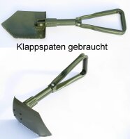 Original Bundeswehr Klappspaten, Spaten, mit Flecktarnhülle Aluminium  BW Spaten